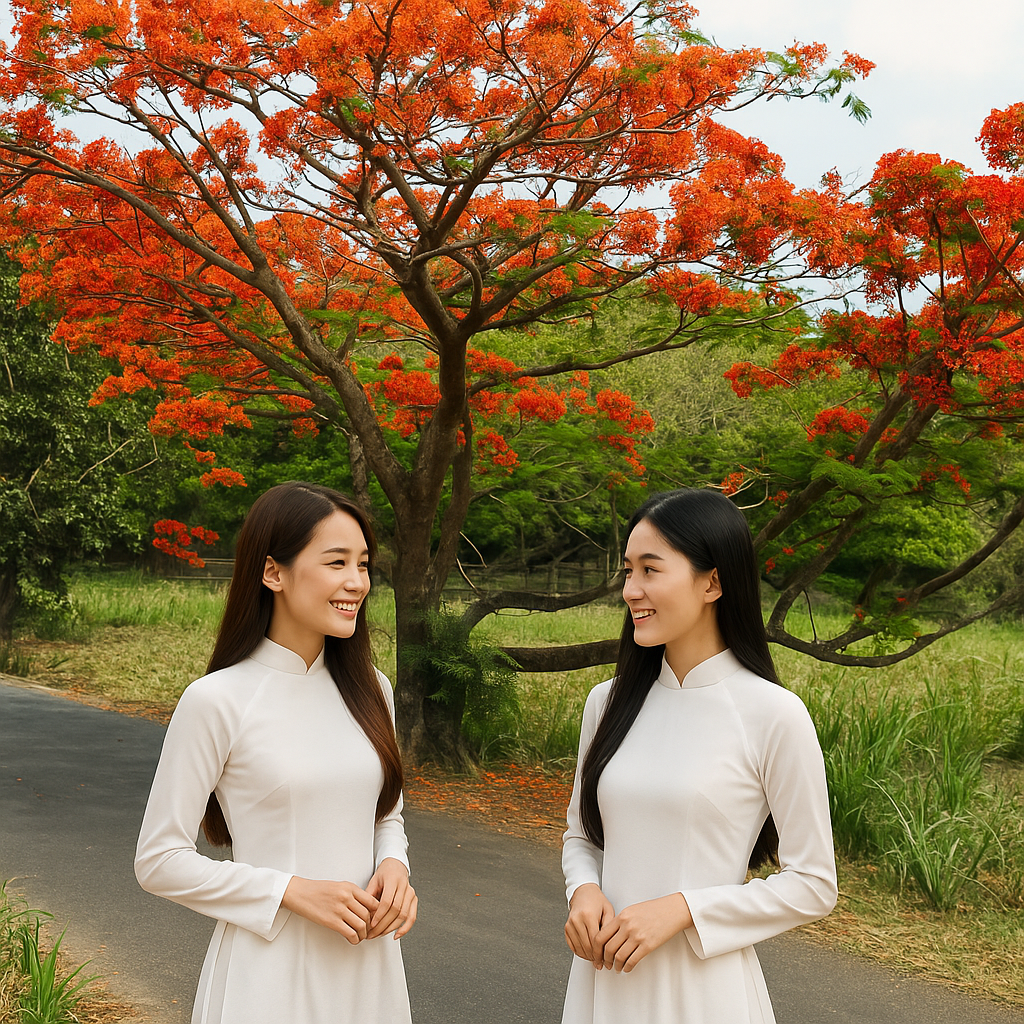 Students across Vietnam associate these bright red blooms